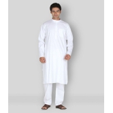 Sttoffa - White Cotton Regular Fit Mens Kurta Pyjama Set ( Pack of 1 ) - None