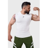 Fuaark White Polyester Slim Fit Mens Tanks ( Pack of 1 ) - None