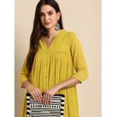 Janasya - Yellow Chiffon Womens Front Slit Kurti ( Pack of 1 ) - None