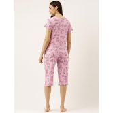 Women T-shirt & Capri Nightsuit-S / Pure Cotton