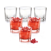 Treo By Milton Crescent Cool Glass, Set of 6, 205 ml Each. Transparent | Party Glass | Juice Glass | Dishwasher Safe | Water Glass