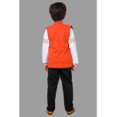 DKGF Fashion - Orange Cotton Blend Boys Shirt & Pants ( Pack of 1 ) - None