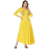 JC4U Rayon Yellow A- line Dress - Single - None