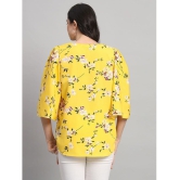 Curvydrobe Yellow Crepe Womens A-Line Top ( Pack of 1 ) - None