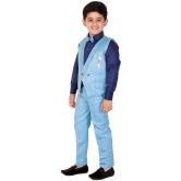 DKGF Fashion - Blue Cotton Blend Boys Shirt & Pants ( Pack of 1 ) - None