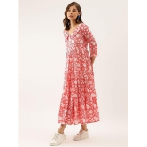 Divena Cotton Printed Knee Length Womens Fit & Flare Dress - Pink ( Pack of 1 ) - None