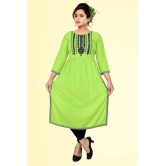 haya fashion - Lime Green Rayon Women's Straight Kurti ( Pack of 1 ) - None