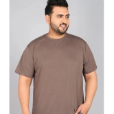 XFOX Cotton Blend Regular Fit Solid Half Sleeves Mens T-Shirt - Brown ( Pack of 1 ) - None