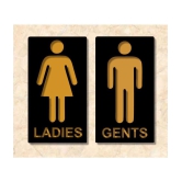 Asmi Collection Self Adhesive Acrylic Ladies & Gents Toilet Bathroom Sticker ( 14 x 8 cms )