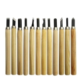 Rangwell 12 pcs Wood Carving Tool Set Whittling Wood Handle Chisel Woodworkers Tool