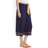 Women Navy Blue Solid Culottes