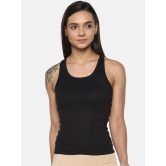 Womens Solid Pure Cotton Camisole with Racerback Style | SARA-BLK-1 |-XXL / 100% Cotton