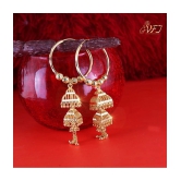 VIVASTRI Golden Jhumki Earrings ( Pack of 1 ) - Golden