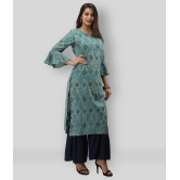 MAUKA - Turquoise Green Straight Rayon Womens Stitched Salwar Suit ( Pack of 1 ) - XL