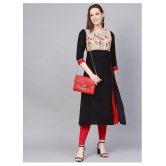 KSUT Black Viscose Straight Kurti - M