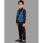 DKGF Fashion - Blue Cotton Blend Boys Shirt & Pants ( Pack of 1 ) - None