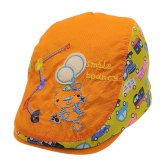 Zacharias Baby Boy's & Girl's Kids Beret Golf Polyester Cap (06-24 Months) Smile-Bouncy-Orange - None