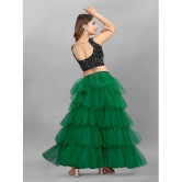 Apnisha - Green Net Girls Lehenga Choli Set ( Pack of 1 ) - None