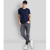 Paul Street - Navy Blue Cotton Blend Slim Fit Mens T-Shirt ( Pack of 1 ) - None