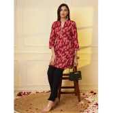 Tissu Cotton Printed Straight Womens Kurti - Maroon ( Pack of 1 ) - None