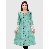 Meher Impex - Sea Green Cotton Blend Womens A-line Kurti ( Pack of 1 ) - None