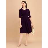 Sheetal associates - Purple Cotton Blend Women's Fit & Flare Dress ( Pack of 1 ) - None