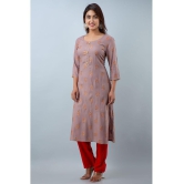 Doriya Brown Rayon Kurti With Palazzo - Stitched Suit - None