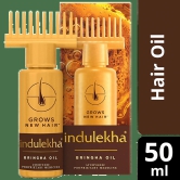 Indulekha Bringha Oil, Reduces Hair Fall And Grows New Hair, 100% Ayurvedic Oil, 50 Ml