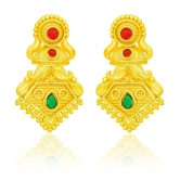 LUV FASHION Golden Drop Earrings ( Pack of 1 ) - Golden