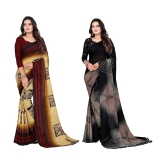 LEELAVATI - Multicolor Georgette Saree With Blouse Piece ( Pack of 2 ) - Multicolor