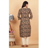 Vbuyz Cotton Printed Straight Womens Kurti - Black ( Pack of 1 ) - None