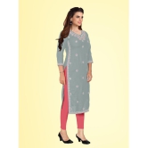 Kapadia - Grey Rayon Womens Straight Kurti ( Pack of 1 ) - None