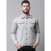 Rodamo Men Grey Denim Cotton Jacket with Patchwork