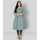 Rangrasiya - Green Cotton Women's Flared Kurti ( Pack of 1 ) - None