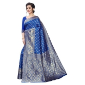 ofline selection Blue Jacquard Saree