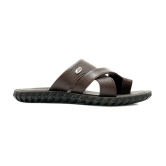 ASIAN Brown Mens Leather Slipper - None