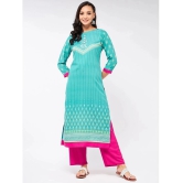 Pannkh - Blue Rayon Flex Womens Straight Kurti ( Pack of 1 ) - None