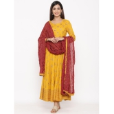 KIPEK - Mustard Rayon Women''s Anarkali Kurti ( Pack of 1 ) - None