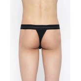 La Intimo Pack of 3 Cotton Mens Thongs ( Black ) - None