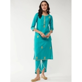 Pannkh Viscose Printed Straight Womens Kurti - Sea Green ( Pack of 1 ) - None