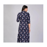 MAUKA Rayon Printed Straight Womens Kurti - Blue ( Pack of 1 ) - None