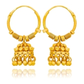 LUV FASHION Golden Hoops Earrings ( Pack of 1 ) - Golden