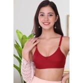 SONA Womens H-07 Full Coverage Non Padded Cotton Bra-40 / C / MAROON