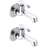 Cossimo Brass Soft Long Body Bib Cock Tap (Pack of 2) Brass Bathroom Tap (Bib Cock)