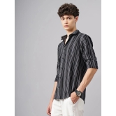 Paul Street Cotton Blend Slim Fit Striped Full Sleeves Mens Casual Shirt - Black ( Pack of 1 ) - None