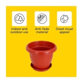 10Club Red Plastic Flower Pot ( Pack of 5 ) - Red