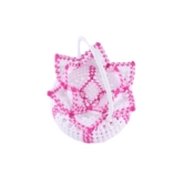 White and Pink Beaded Flower Basket