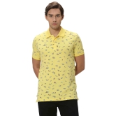 Leaf Print Slub Pique Polo T-Shirt