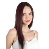 RefynHair Human Hair Extensions | Burgundy Color Clip-In Hair Streaks/Streax for Fashionable Looks! | Size 20 Inches | Pack of 1(Single Piece)