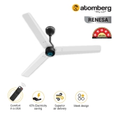 Atomberg Renesa 1200 mm BLDC Motor with Remote 3 Blade Ceiling Fan (White and Black, Pack of 1)